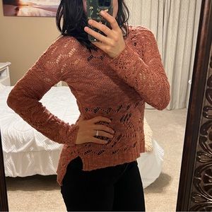 Pink Rose Women’s Coral Knit sweater, Size Medium